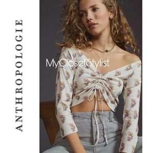 Anthropologie Cinched Floral Ruched Adjustable Top NWT  s m l